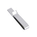 Semi-Wide Short Silver Tie Bar Stainless Steel Bottom View