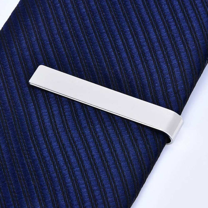 Tie Bar - Short Semi-Wide Glossy (Silver)