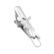 Airplane Tie Clip Monoplane Silver Top