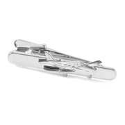 Airplane Tie Clip Monoplane Silver Front