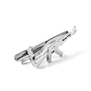 AK-47 Machine Gun Tie Clip Silver Side