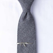 AK-47 Machine Gun Tie Clip Silver On Tie