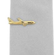 Aeroplane Airplane Tie Clip Gold Image On Tie