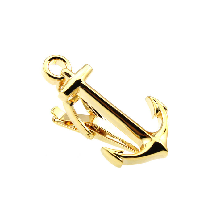 Gold Anchor Tie Clip Front Image