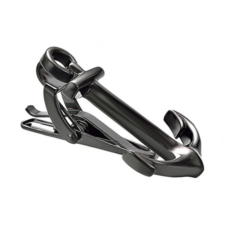 Anchor Tie Clip Gunmetal Black Side View