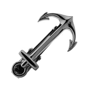 Anchor Tie Clip Gunmetal Black Top View
