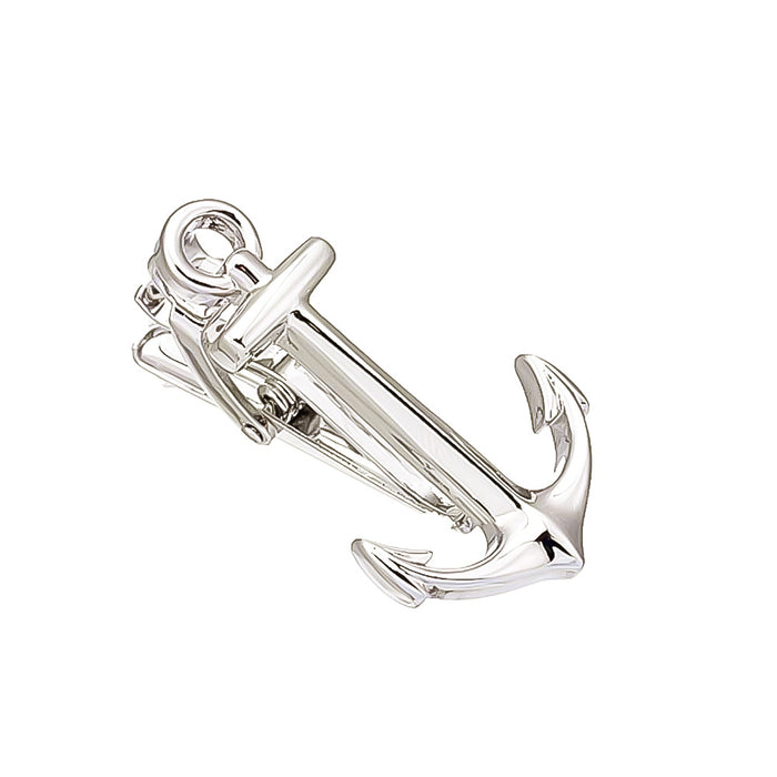 Silver Anchor Tie Clip Front Image