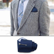 Arrow Tie Clip Silver Image On Tie And Shirt
