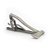 Antique Silver Axe Tie Clip Top View