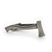 Antique Silver Axe Tie Clip Front View
