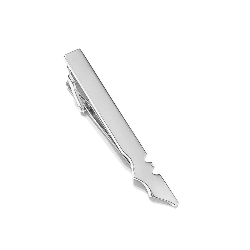 Silver Batman Tie Clip Front Image Top Image