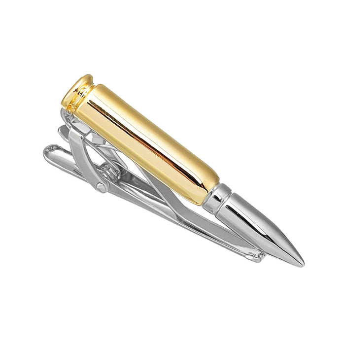 Bullet Tie Clip Gold Silver Image Front