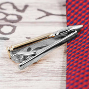 Bullet Tie Clip Gold Silver Back