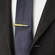 Bullet Tie Clip Gold Silver Image On Tie
