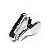 Short Bullet Tie Clip Silver Back View