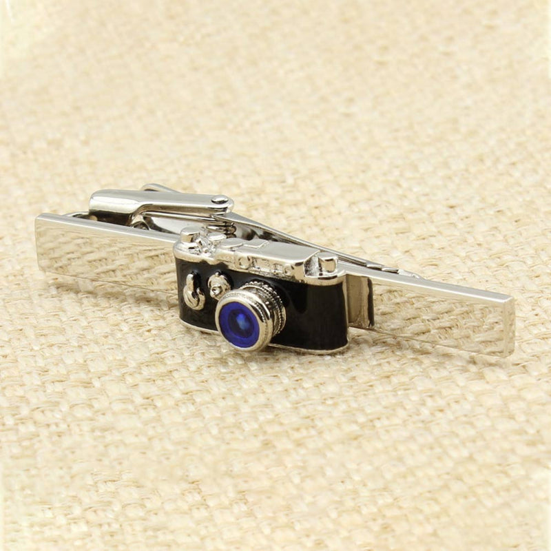 Photography Camera Tie Clip Silver Display