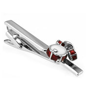 Drum Set Tie Clip For Drummers Silver Top