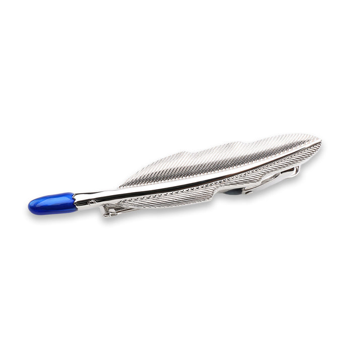 Feather Tie Clip Silver Side Image