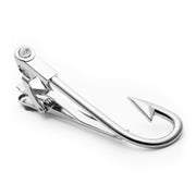 Fish Hook Tie Clip Silver Top View