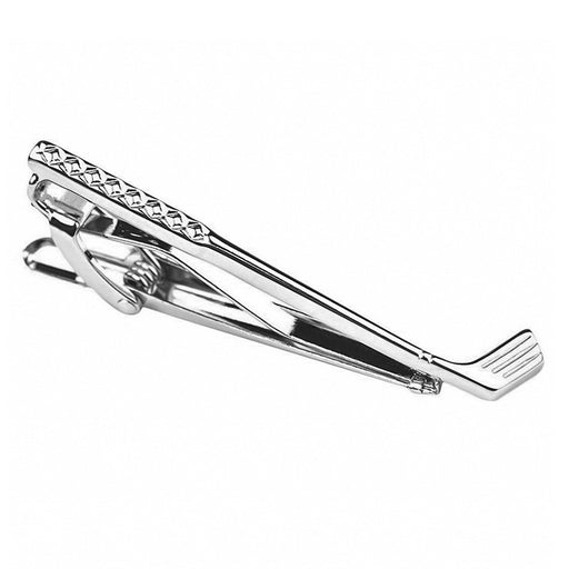 Flat Golf Tie Clip Silver Side View