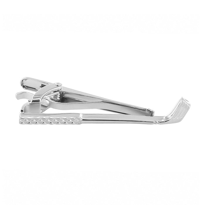 Flat Golf Tie Clip Silver Front View