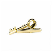 Door Key Tie Clip Gold Image Back