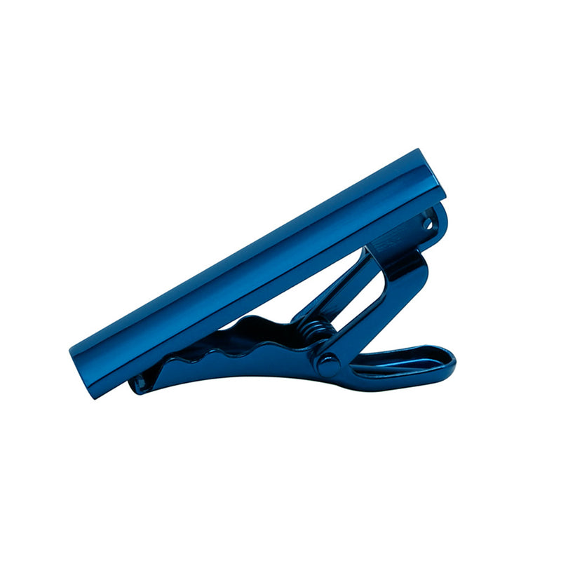 Metalic Blue Tie Clip Extra Short Top