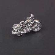 Full Size Vintage Motorcycle Tie Clip Silver Front Display