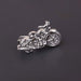 Full Size Vintage Motorcycle Tie Clip Silver Front Display