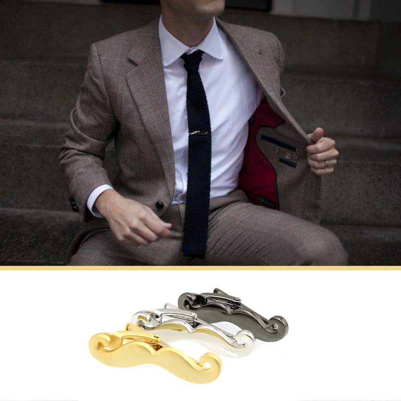 Curled Moustache Tie Clip Image Display