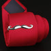 Curled Moustache Tie Clip Silver Image On Tie