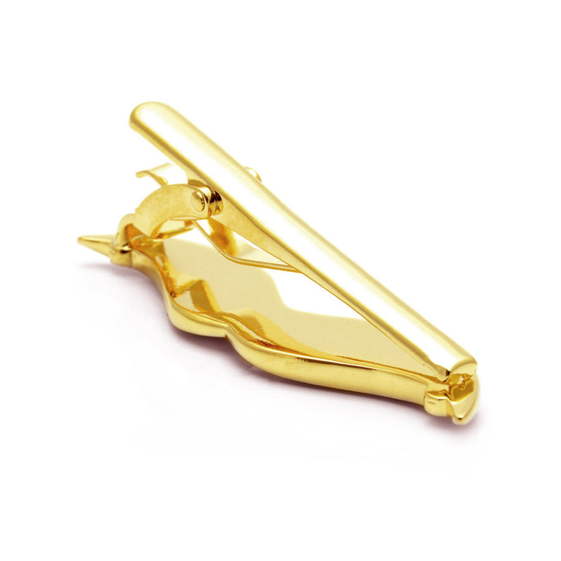 Moustache Tie Clip Gold Image Bottom