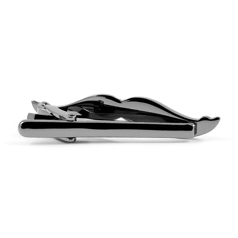 Moustache Tie Clip Gunmetal Black Image Back