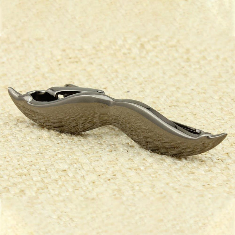 Moustache Tie Clip Gunmetal Black Image Display Front