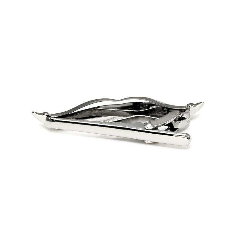 Moustache Tie Clip Silver Image Back