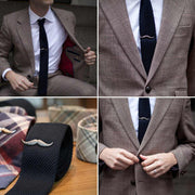 Moustache Tie Clip Silver Image Display On Shirt Tie