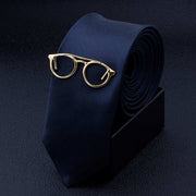 Reading Glasses Tie Clip Gold On Tie Image