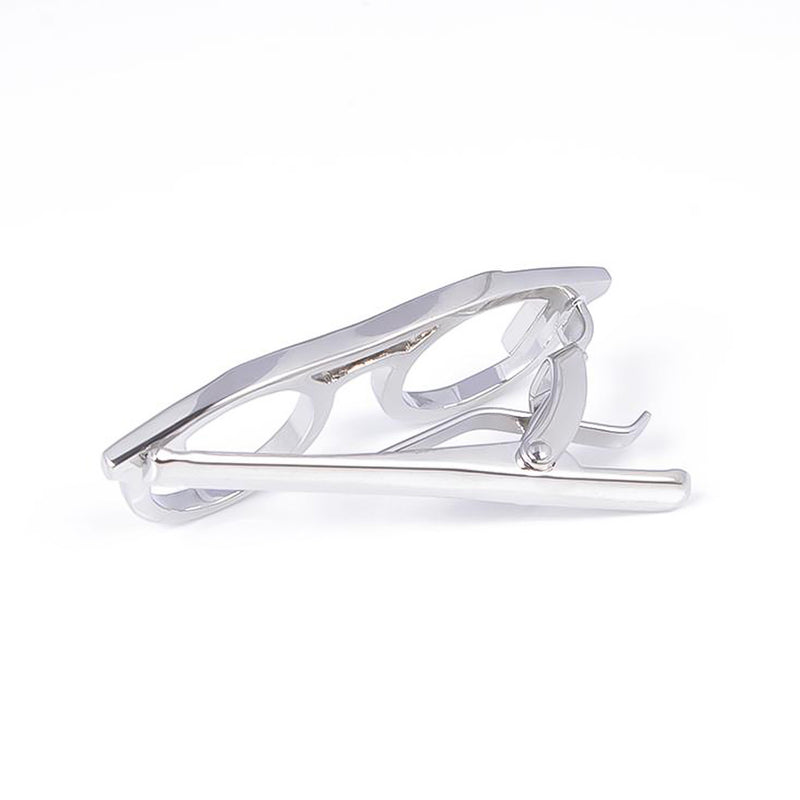 Reading Glasses Tie Clip Silver Back Image