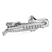 Saxophone Tie Clip Silver Image Front