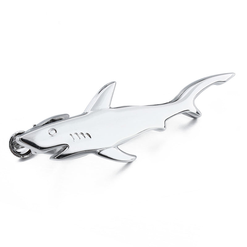 Shark Tie Clip Silver Front
