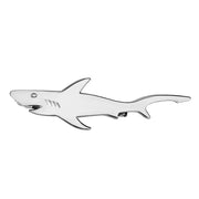 Shark Tie Clip Silver Front Flat