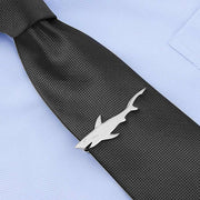 Silver Shark Tie Clip On Tie