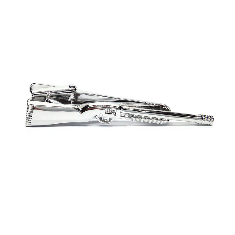Rifle Gun Tie Clip Silver Image Front