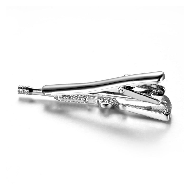 Rifle Gun Tie Clip Silver Image Top
