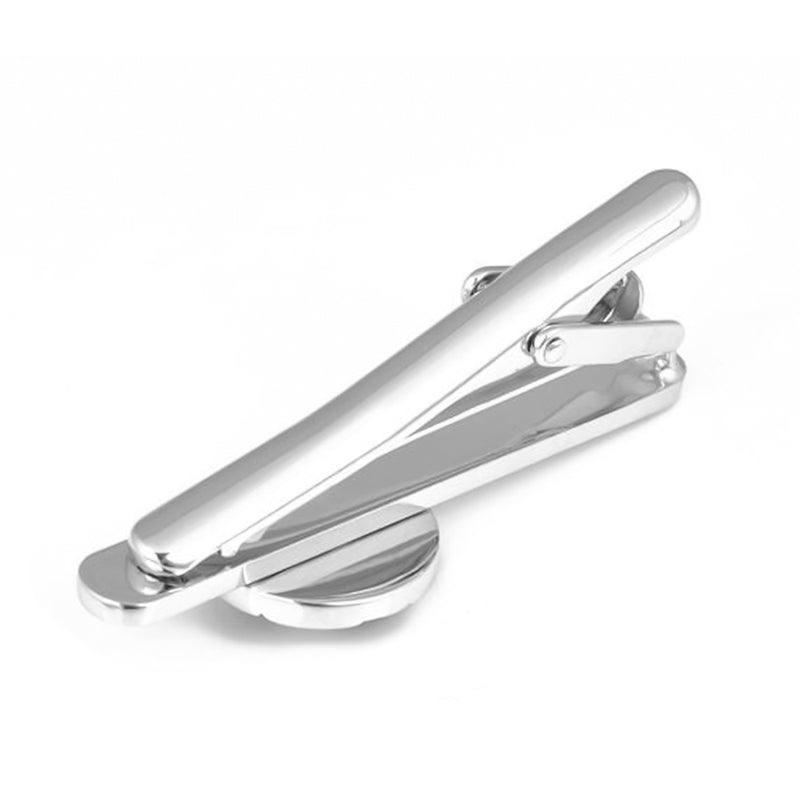 Soccer Ball Tie Clip Silver and Black Bottom