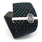 Spider-Man Tie Clip Silver Black Superhero Image On Tie