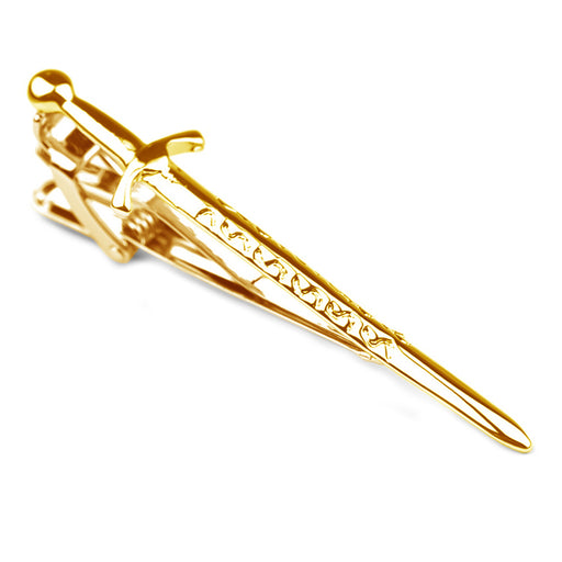 Claymore Sword Tie Clip Gold Side View