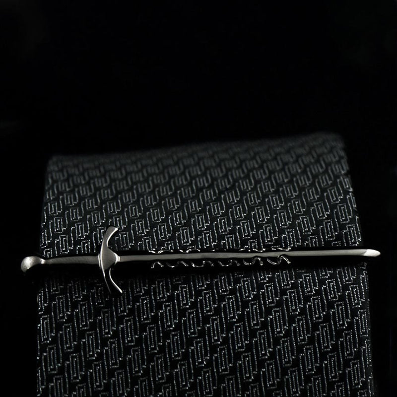Claymore Sword Tie Clip Gunmetal Black Display
