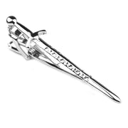 Claymore Sword Tie Clip Silver Side View