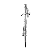 Claymore Sword Tie Clip Silver Top View